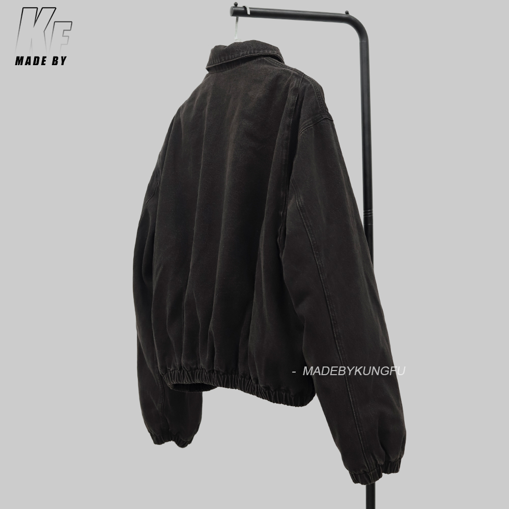 PRADA做旧飞行员拉链棉服 棕色