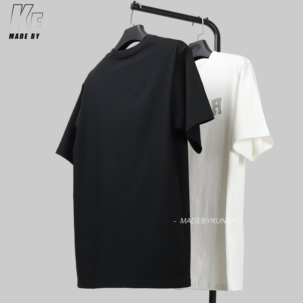 Herms leather label embroidered tee