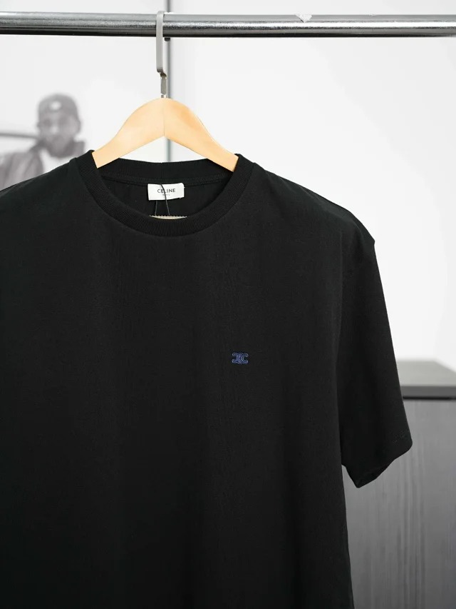 Item ID 9022 CE Triomphe Cotton Knitted Loose Round Neck Short Sleeve T-shirt