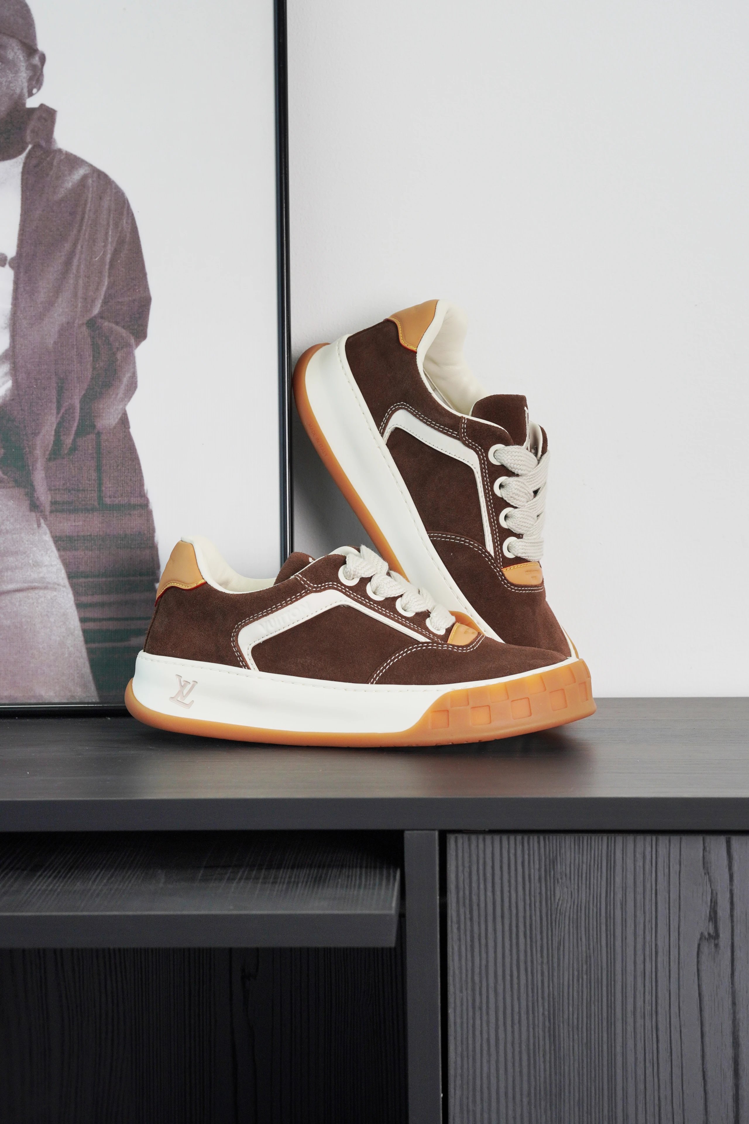 Item ID 9036 1V High end custom Tilted suede calf leather round toe lace up biscuit shoes low top board shoes