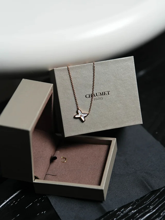 Item ID 9055 Chaumet Beauty - Natural Fritillaria in Paris ➕ Electroplated K Gold LienIs Lifetime Series Necklace for Women, Adjustable