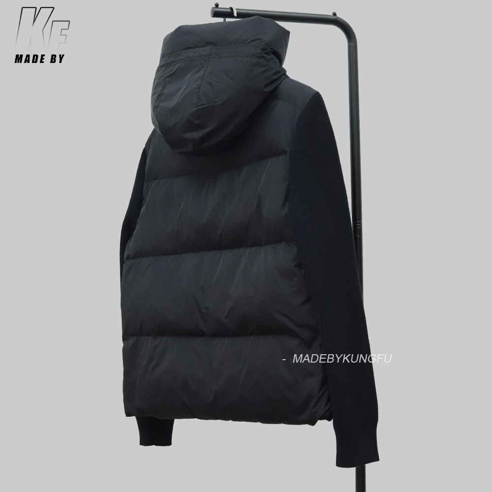 CG大鹅针织袖羽绒服 黑色