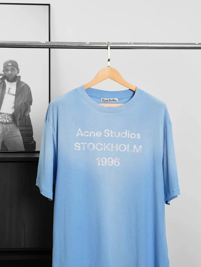 Item ID 9075 Acne Lazy Style 1996 Series Classic Logo Printed Short Slimming T-shirt Unisex