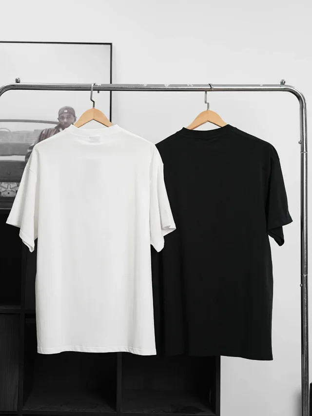 Item ID 9093 BLCG printed embroidery imported adhesive material round neck short sleeved T-shirt loose fit