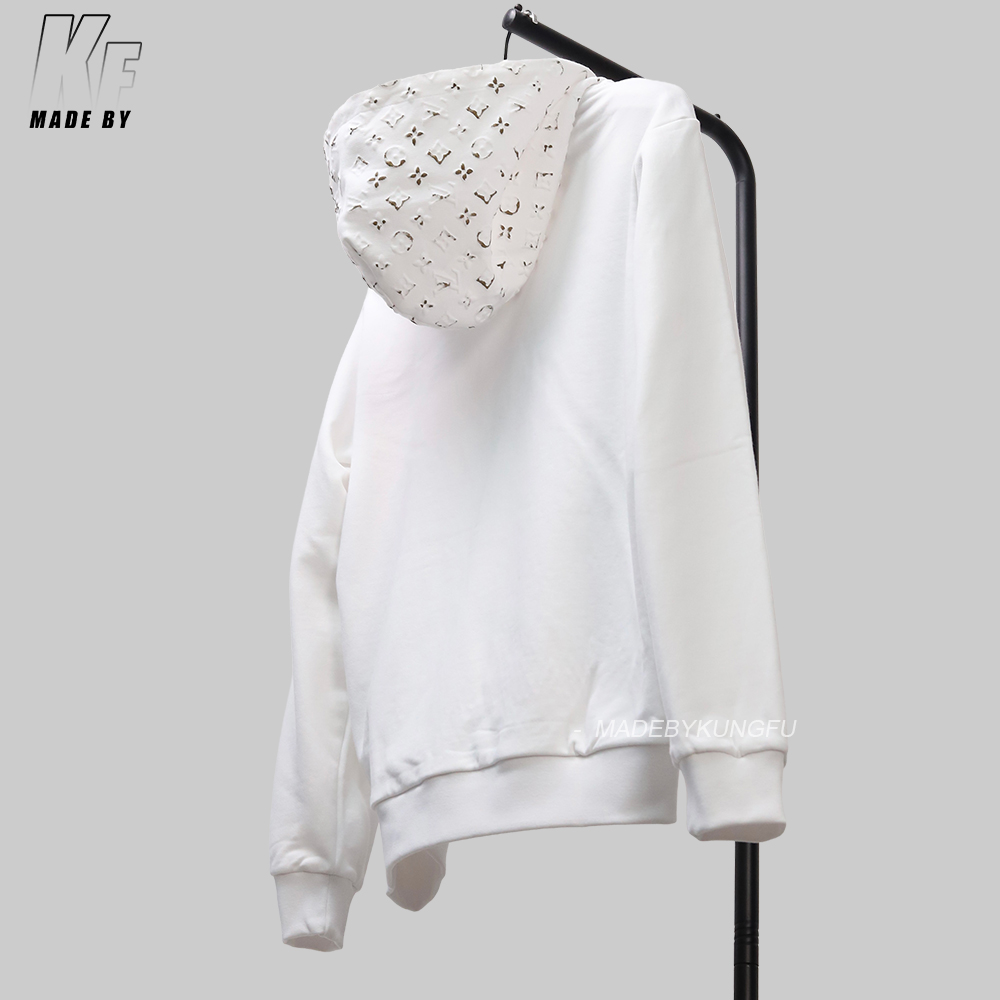 1V Embossed ink zip hoodie