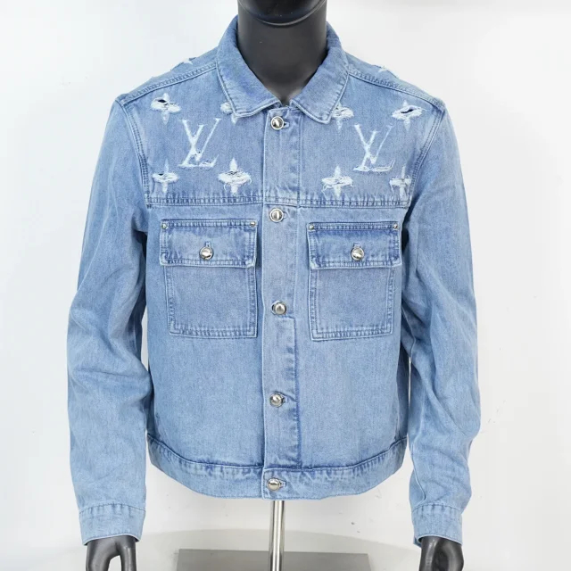 Item ID 9113 1V High-end custom FW26 Logo single-breasted lapel pocket long-sleeved denim jacket