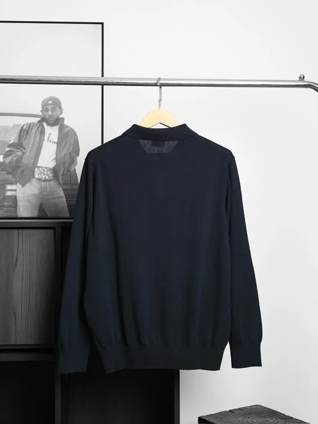 Item ID 9120 Zegna high count fixed dye fabric island cotton knitted Polo long sleeved autumn and winter collection