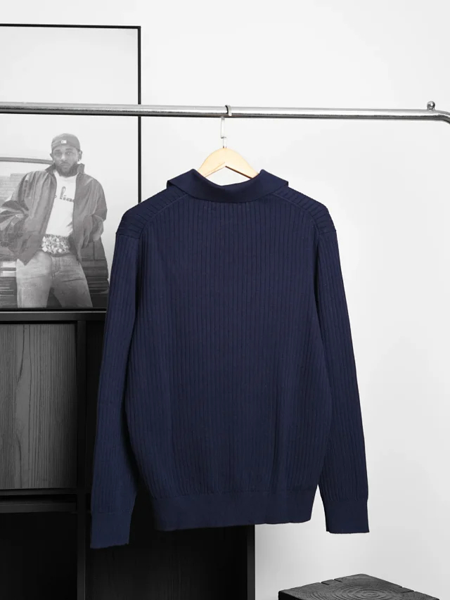Item ID 9116 LP Old Money Series V-neck Knitted Sweater Wool Blended Fabric Solid Color Collar Ribbed Long Sleeve Cashmere Sweater