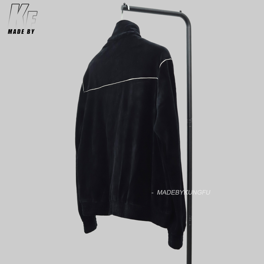 celine赛琳拉链绒感夹克 黑色