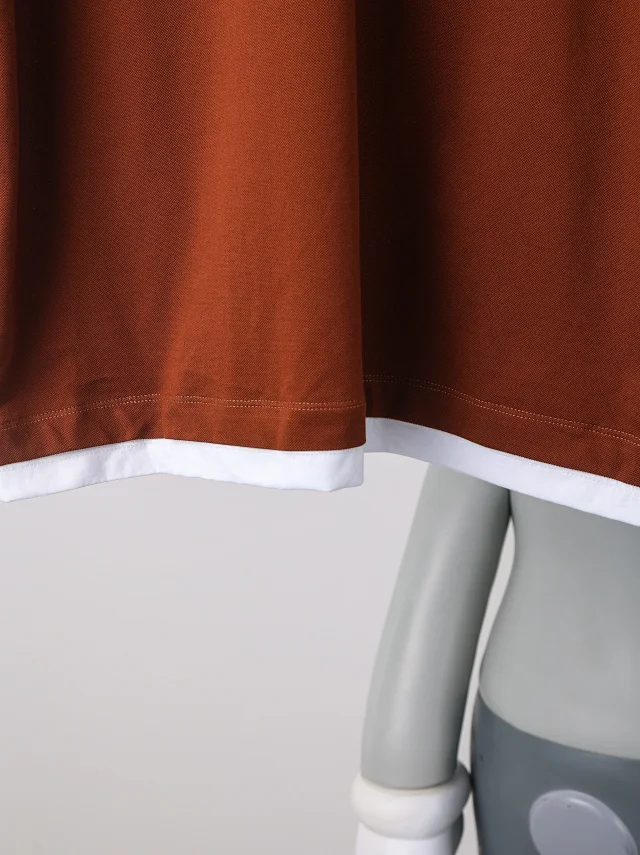 Item ID 9050 PRA pure cotton fake two-piece polo shirt with new color scheme, chest patch with triangular logo
