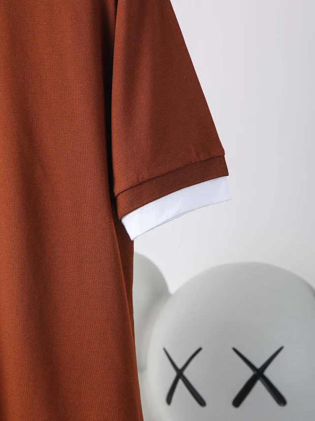 Item ID 9050 PRA pure cotton fake two-piece polo shirt with new color scheme, chest patch with triangular logo