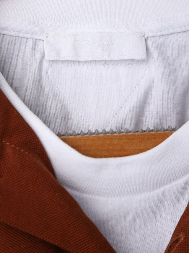 Item ID 9050 PRA pure cotton fake two-piece polo shirt with new color scheme, chest patch with triangular logo