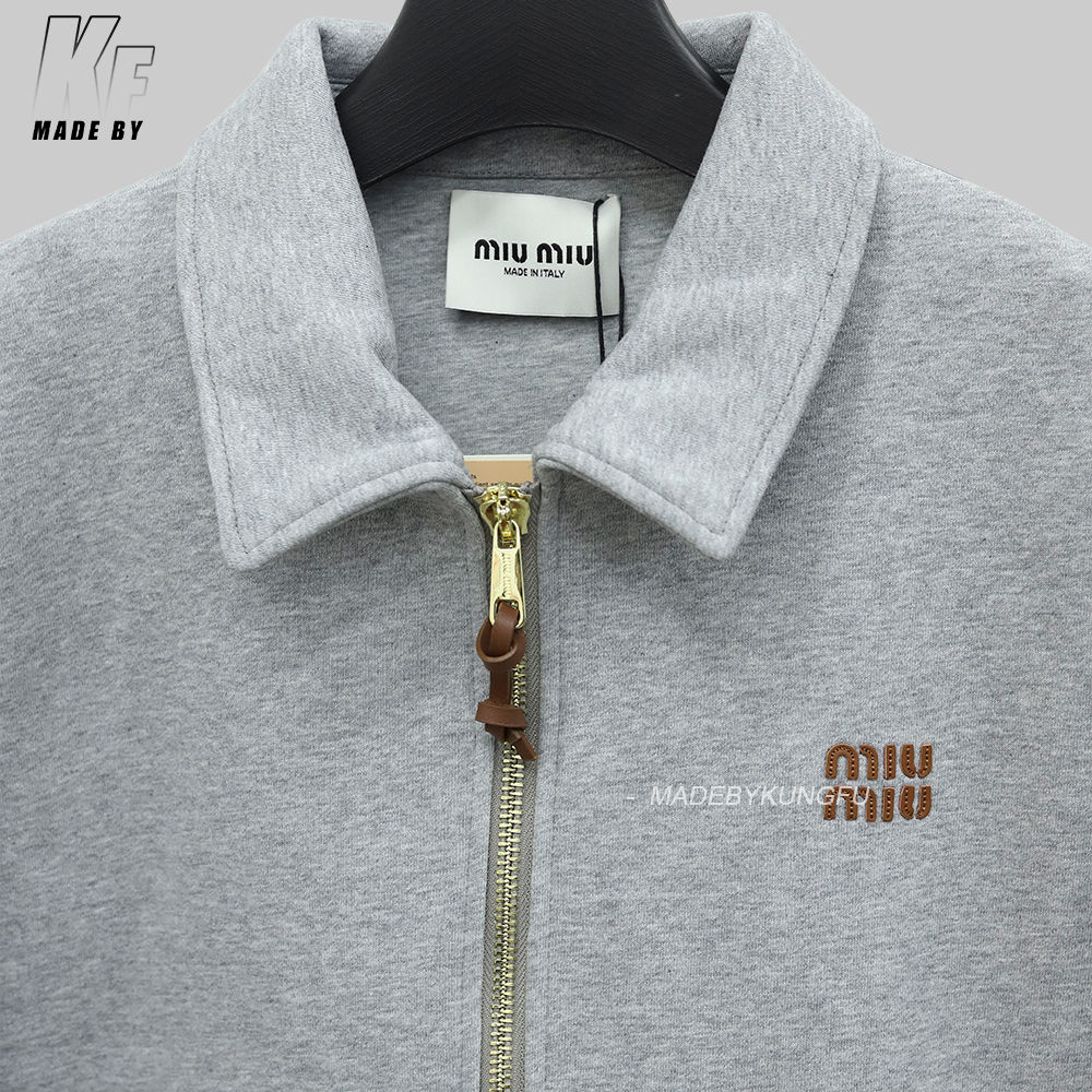 MiuMiu领子拉链外套 灰色