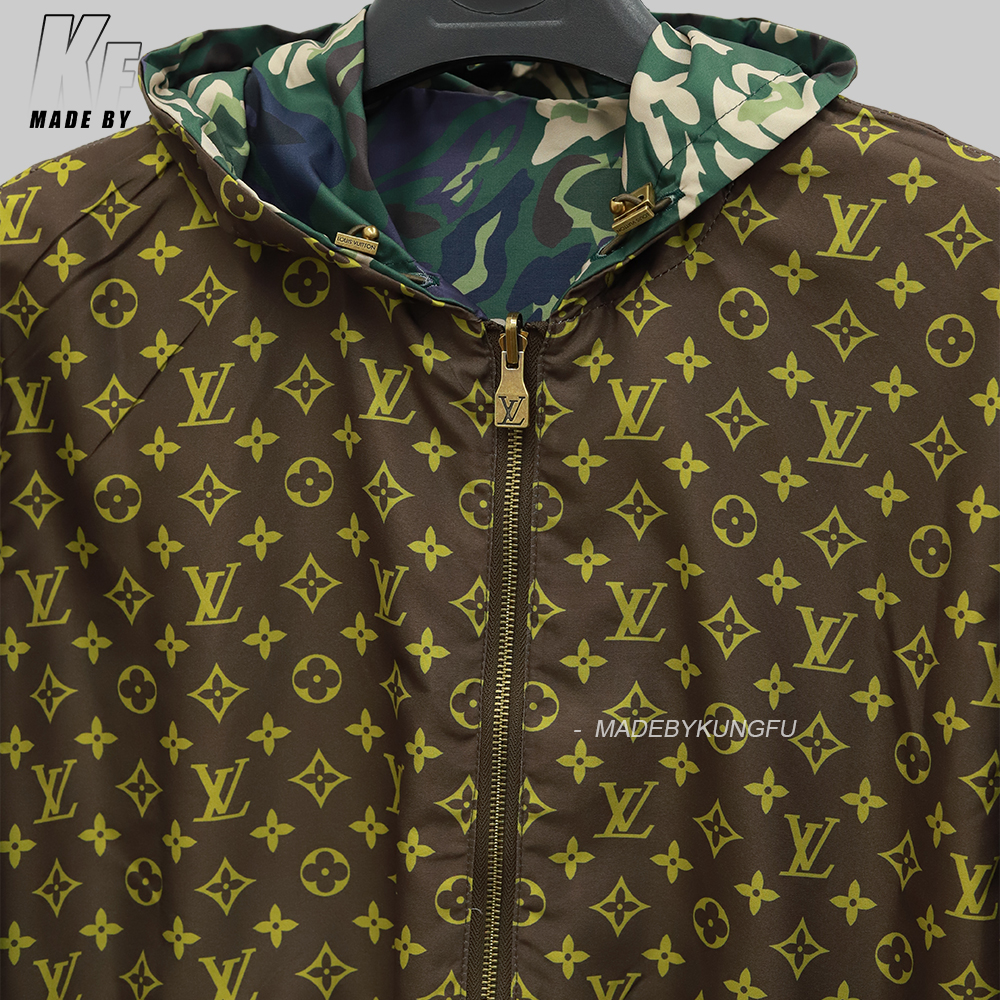 LV 迷彩两面穿小风衣 迷彩-金色