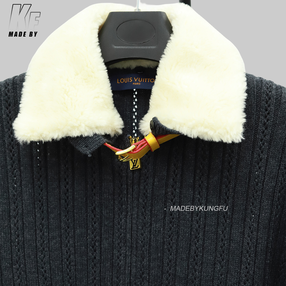 1V cashmere wool blend with wool collar jacket