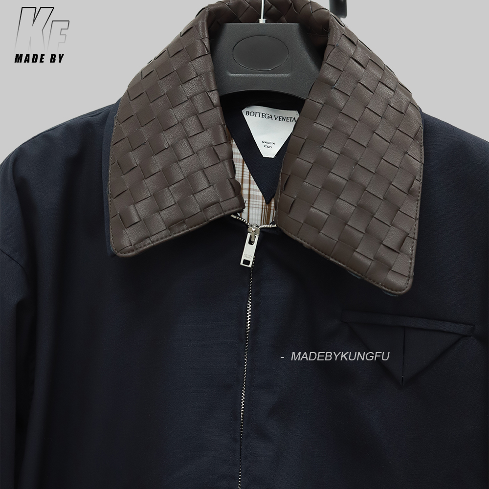 BV woven leather collar jacket