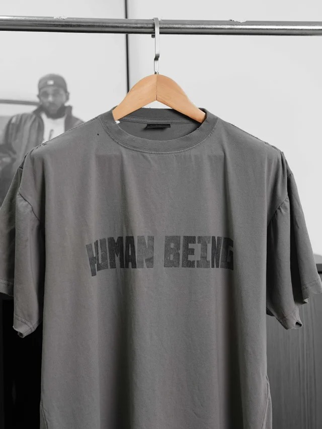 BLCG Letter printed round neck short sleeved shirt