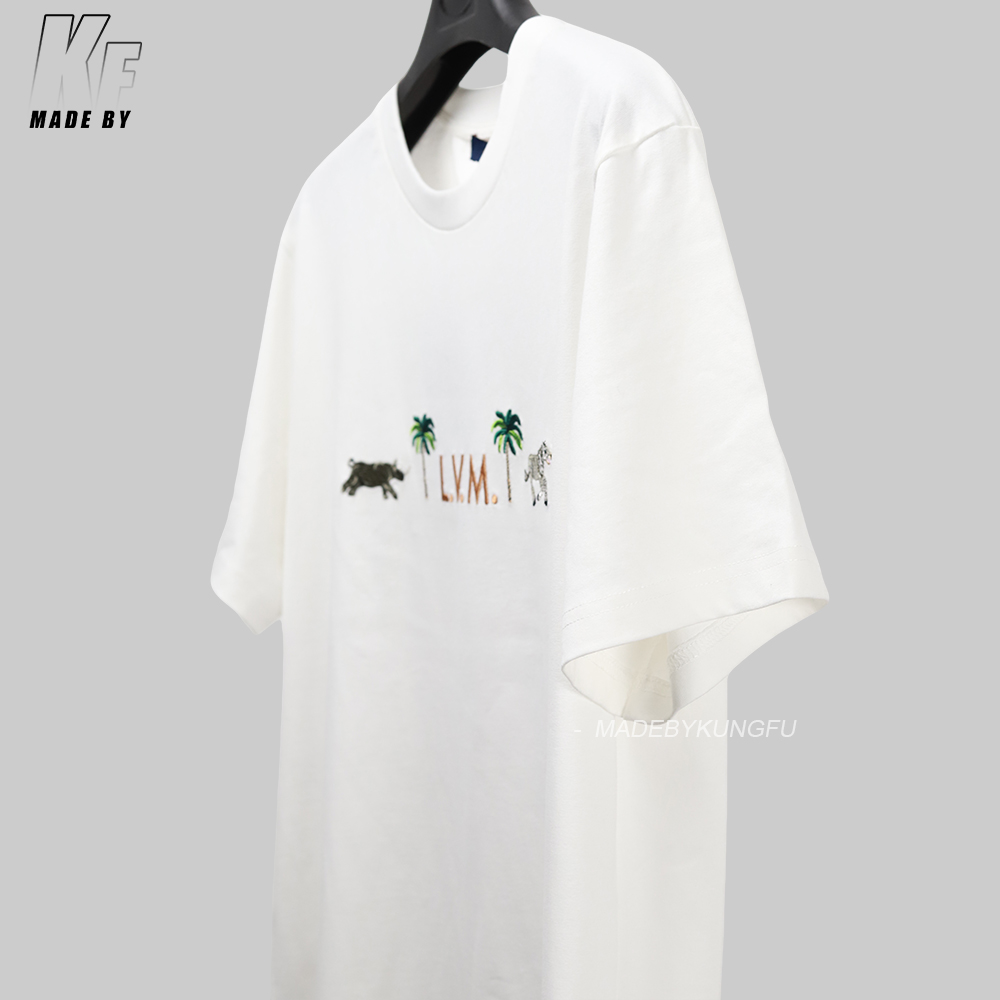 1V Coconut tree embroidery tee