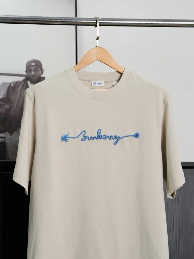 Item ID 9012 BBR SS25 letter printed round neck short sleeved shirt