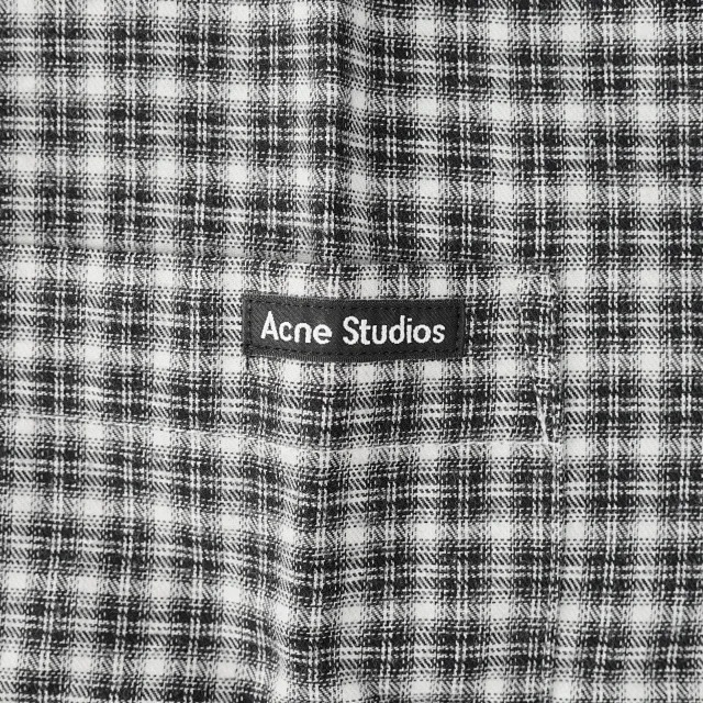 Item ID 9018 Acne Left chest pocket logo flannel long sleeved shirt