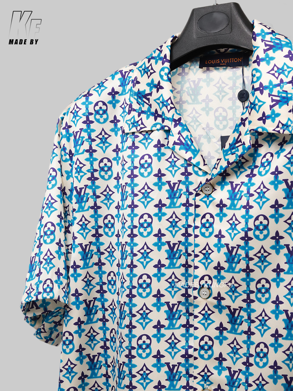 1V mulberry silk blended Cuban collar shirt