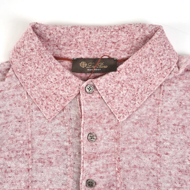 Item ID 9047 Loro 80 Linen Blended Fabric Knitted Polo Breathable Casual Short Sleeve Polo