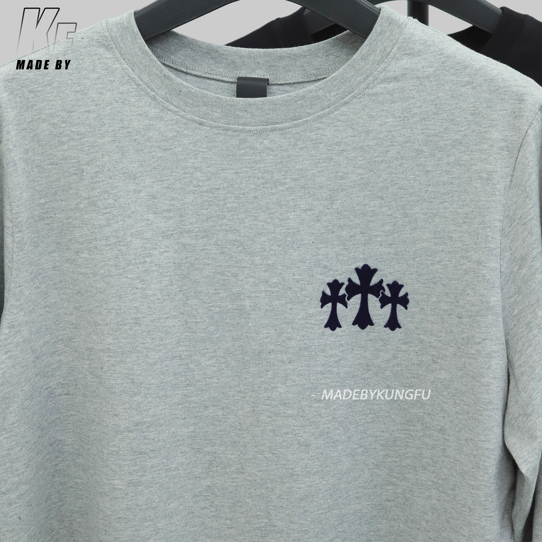 克罗心十字长袖 灰色