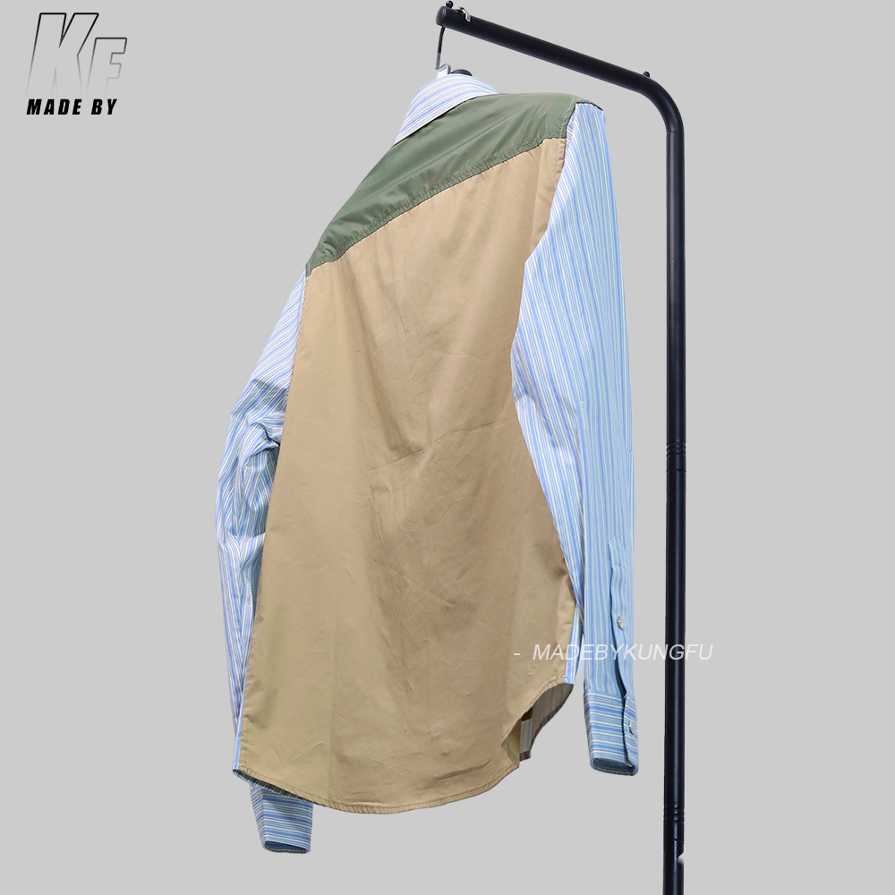 MON striped patchwork shirt