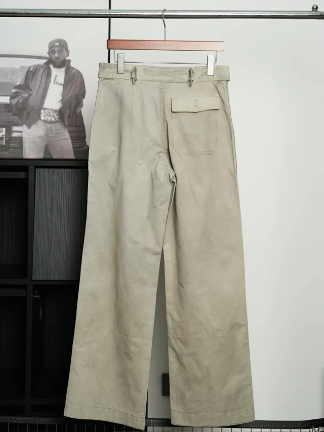 Item ID 9091 Acne SS26 Big Factory Stained and Washed Solid Color Zipper Work Pants Pocket Casual Pants