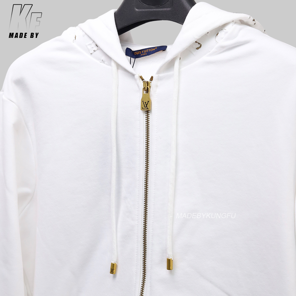 1V Embossed ink zip hoodie