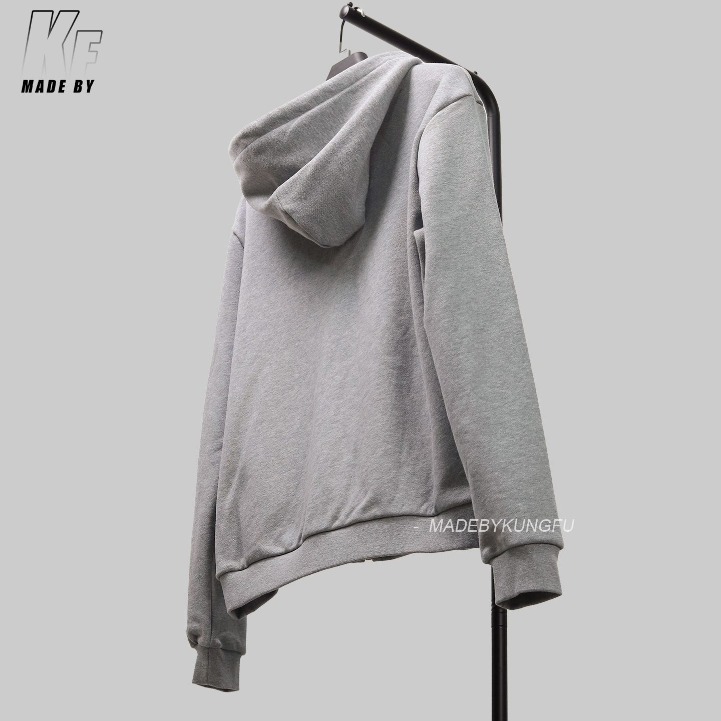 1V Fuzzy embroidery zip hoodie
