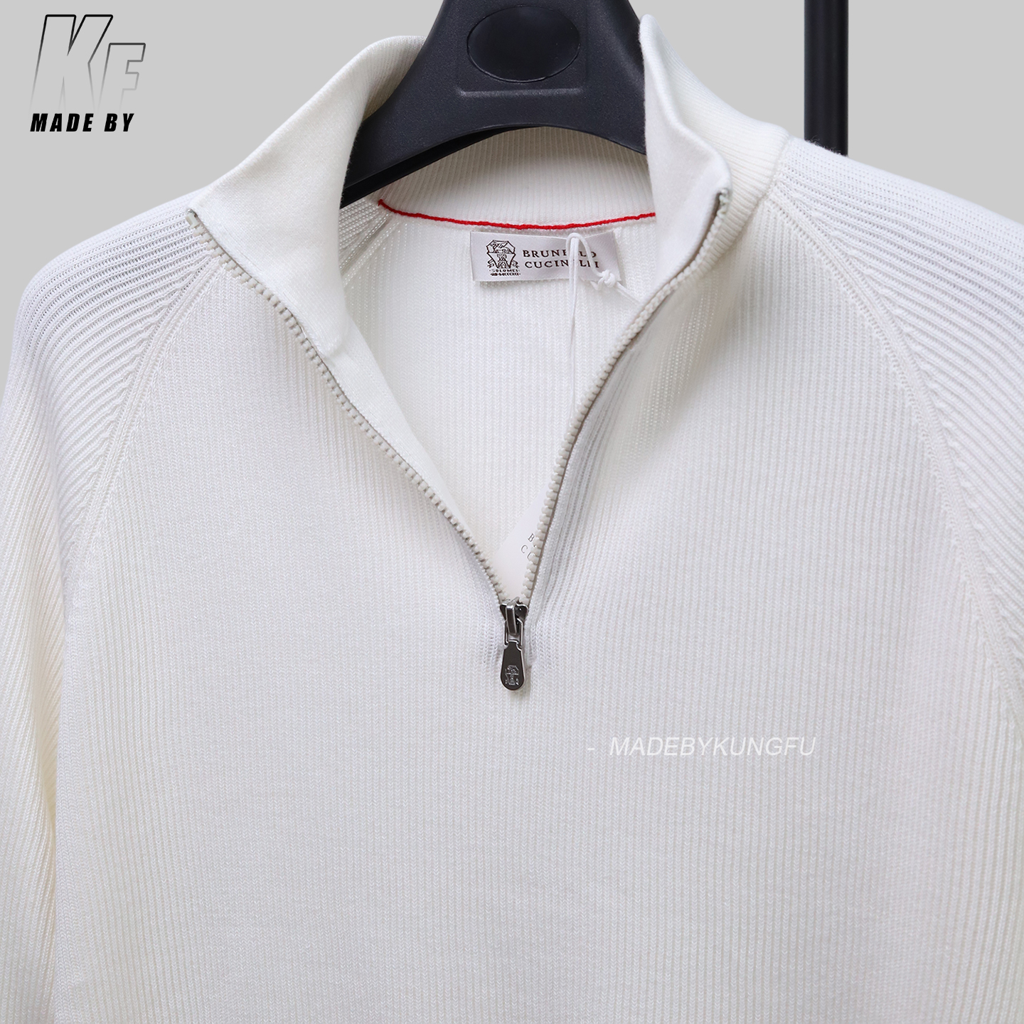 BC quarter zipper vertical knit sweater