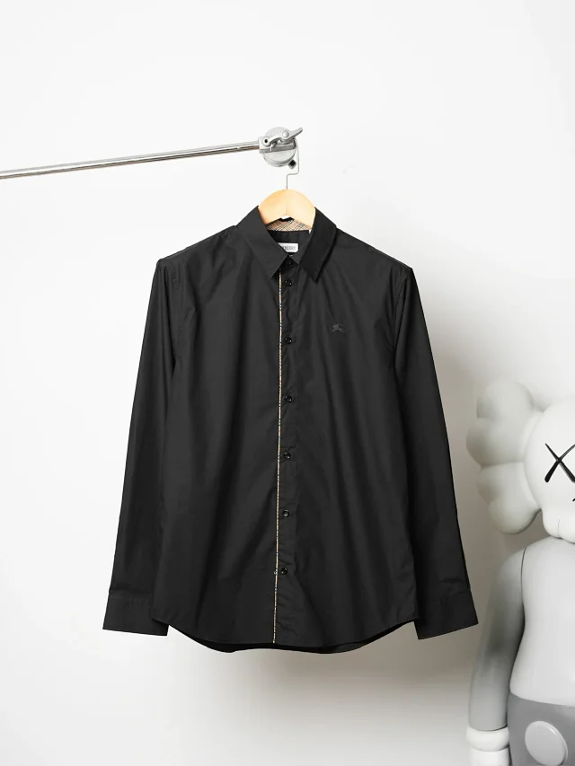 Item ID 9098 BBR Battle Horse Embroidery Dye-to-Color Yarn 40-Count Mercerized Twill SS26 Long-Sleeve Checkered Rolled-Edge Cotton Poplin Shirt
