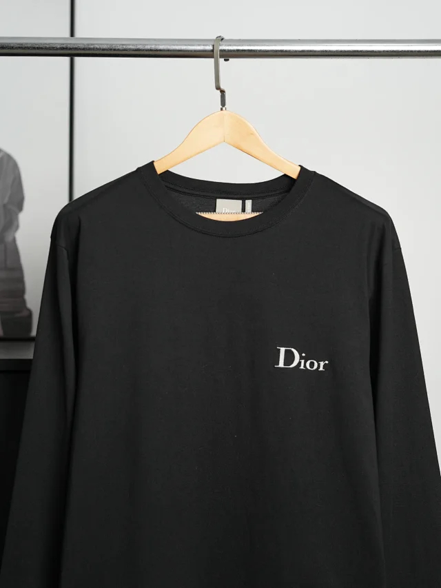 Item ID 9115 CD single-layer 60 count double strand plain weave thin cotton ribbed round neck long sleeved T-shirt