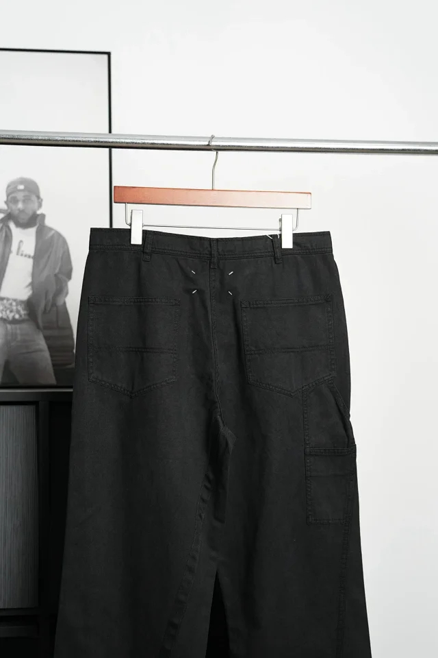Item ID 9123 Magira washed twill straight leg denim pants, loose straight leg solid color pocket pants