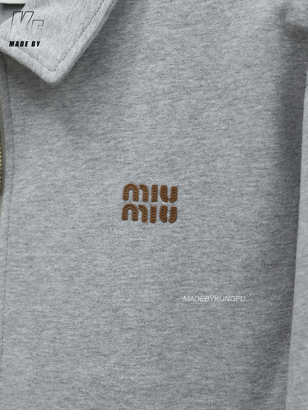 MiuMiu领子拉链外套 灰色