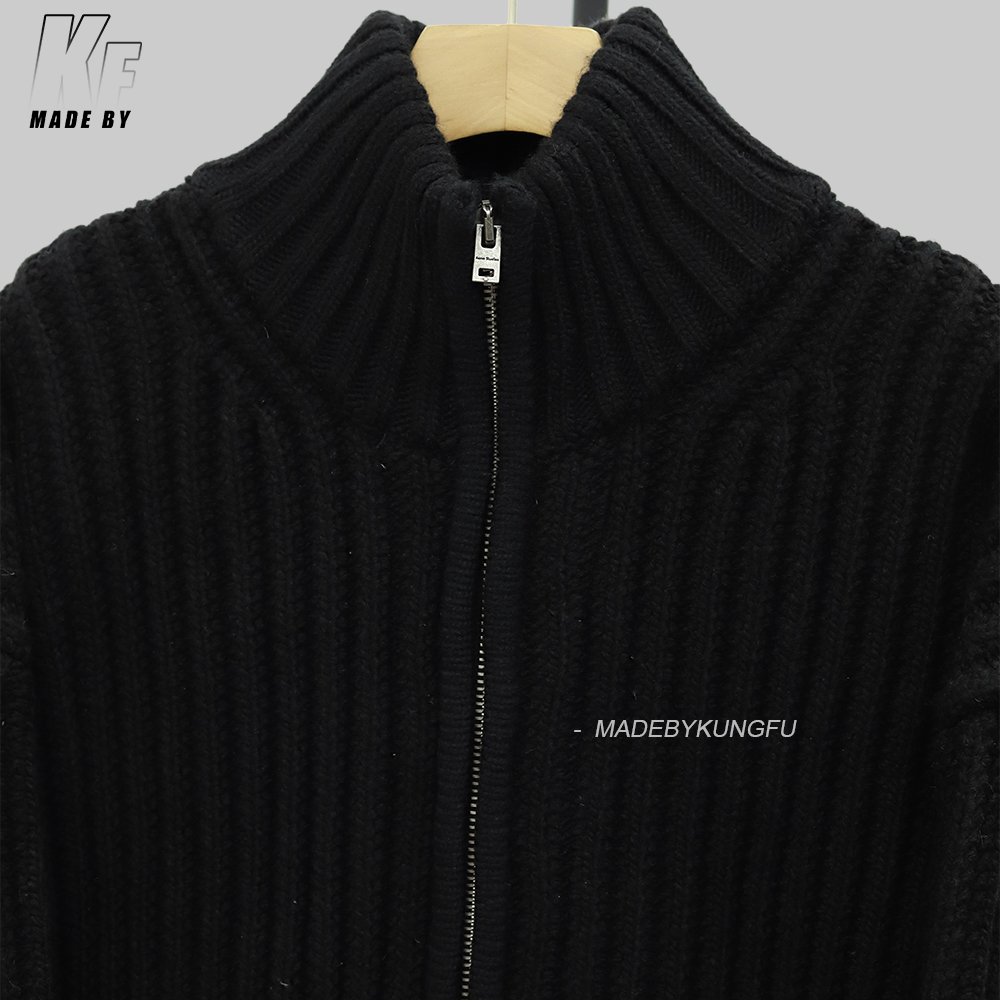 Acne Studios针织毛衣拉链外套 黑色