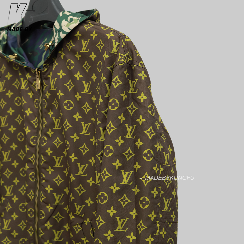 LV 迷彩两面穿小风衣 迷彩-金色