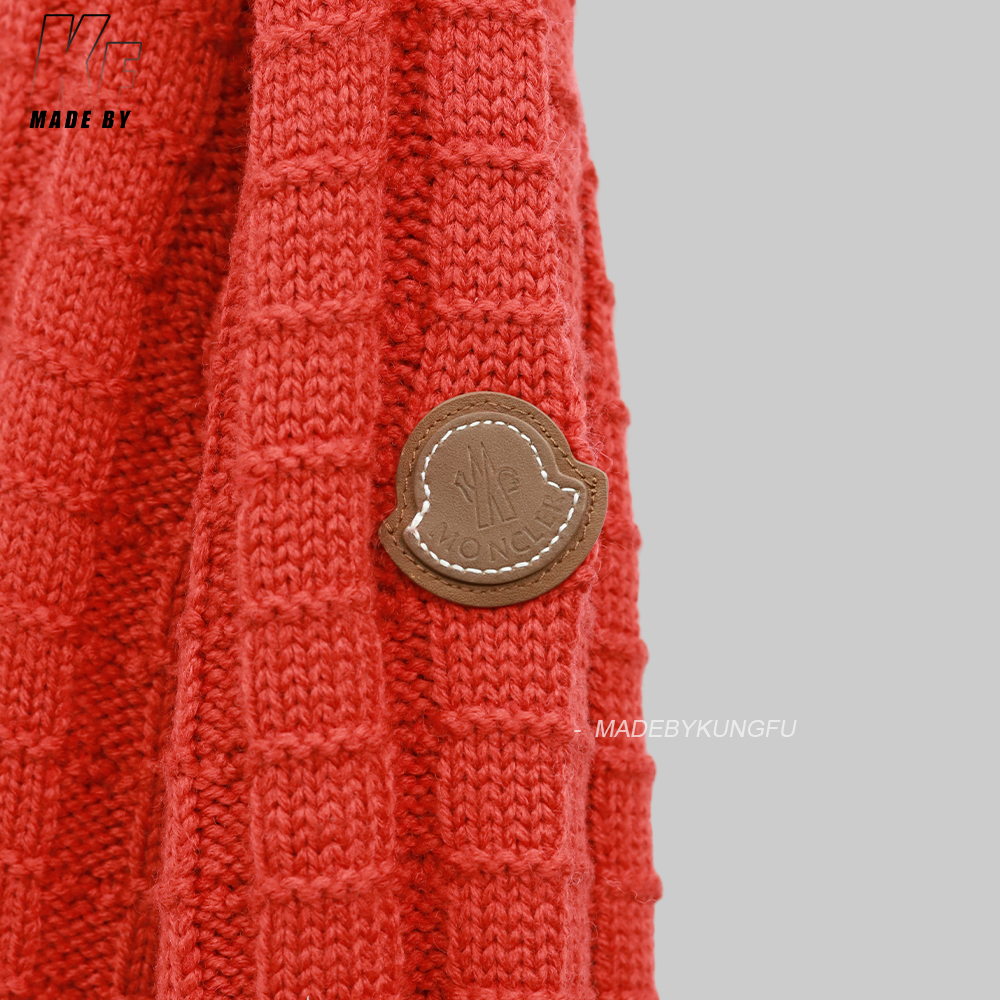 Moncler方块圆领毛衣 红色