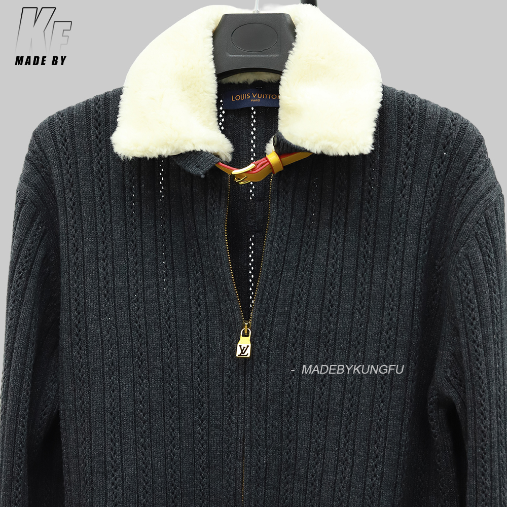 1V cashmere wool blend with wool collar jacket