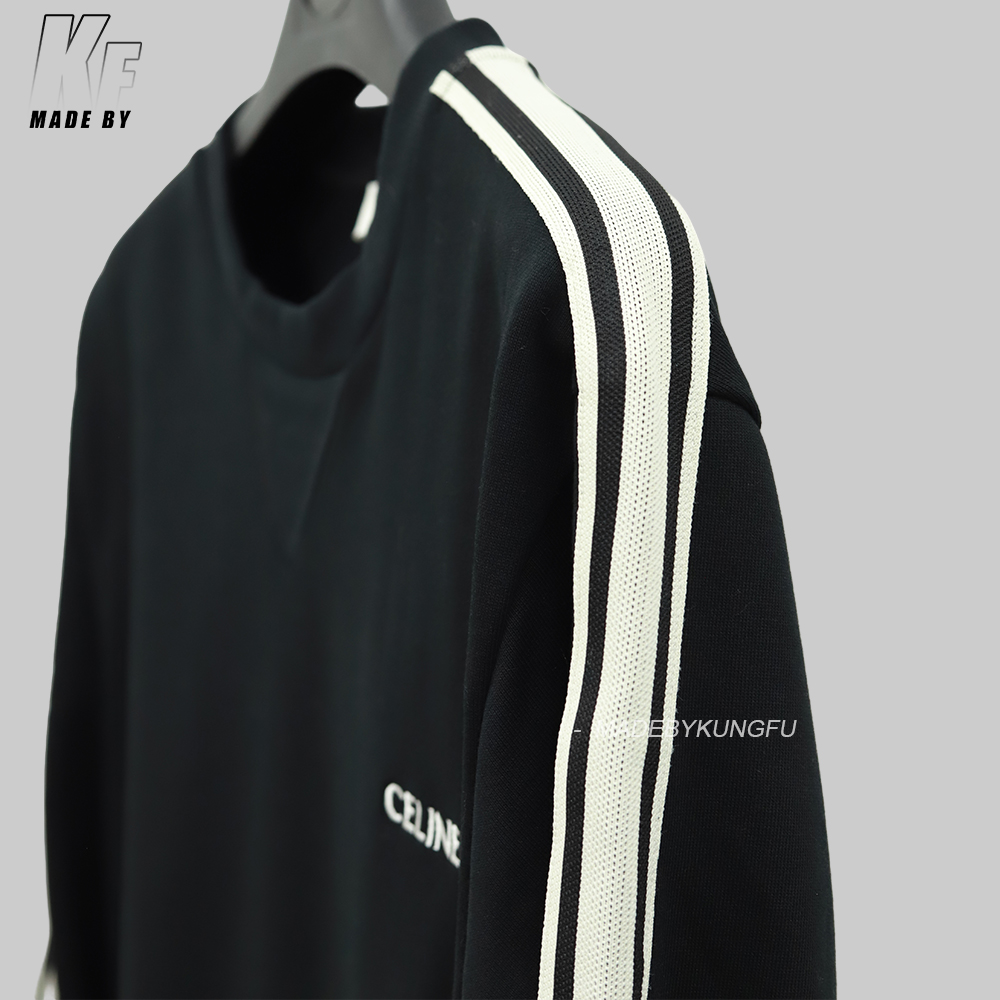 CE sleeve woven sweater