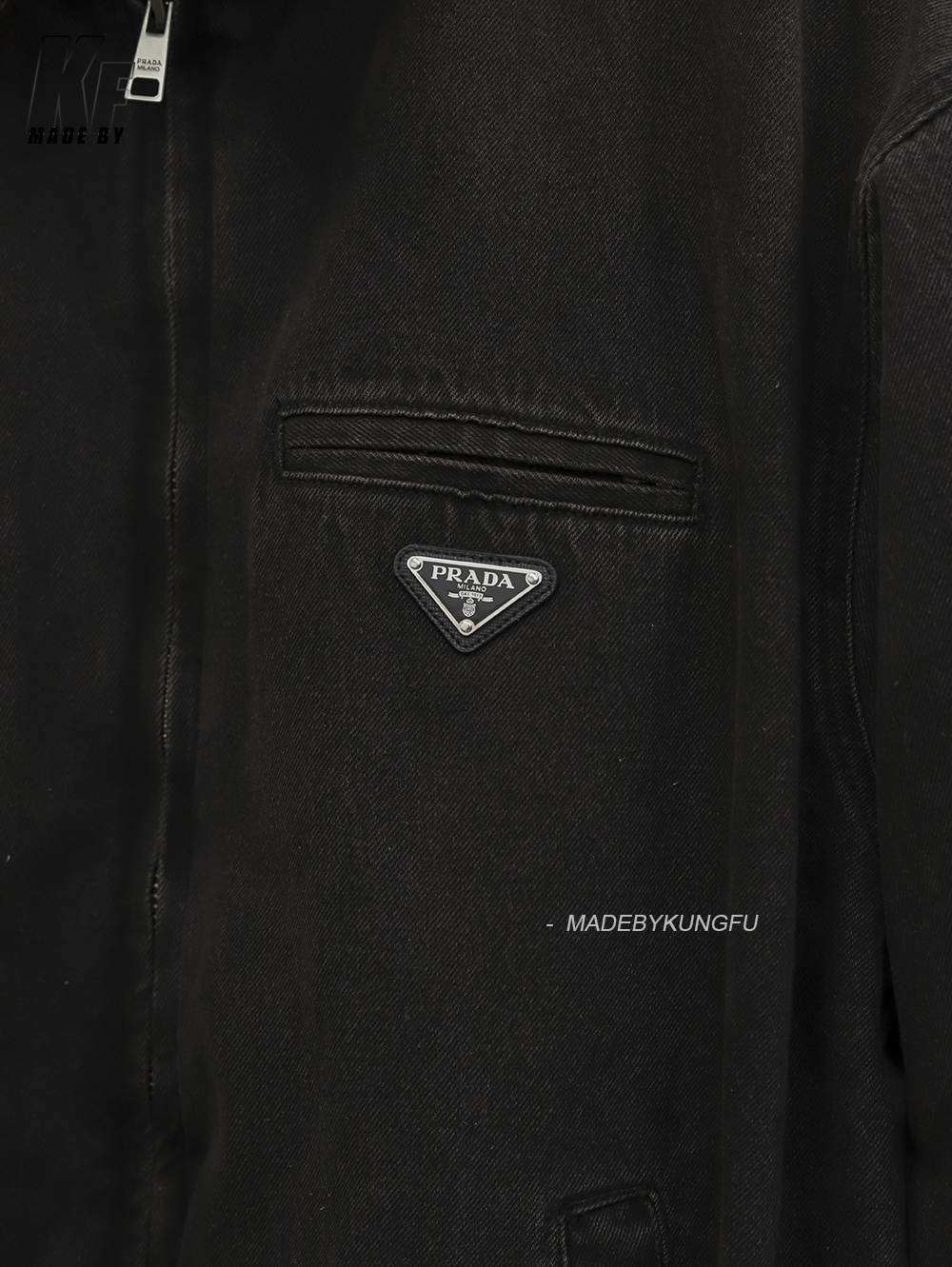 PRADA做旧飞行员拉链棉服 棕色