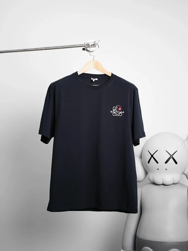 Item ID 9021 Loe×Wain Joint Solid Color Round Neck Short Sleeve T-shirt