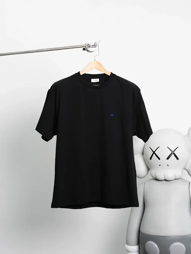 Item ID 9022 CE Triomphe Cotton Knitted Loose Round Neck Short Sleeve T-shirt