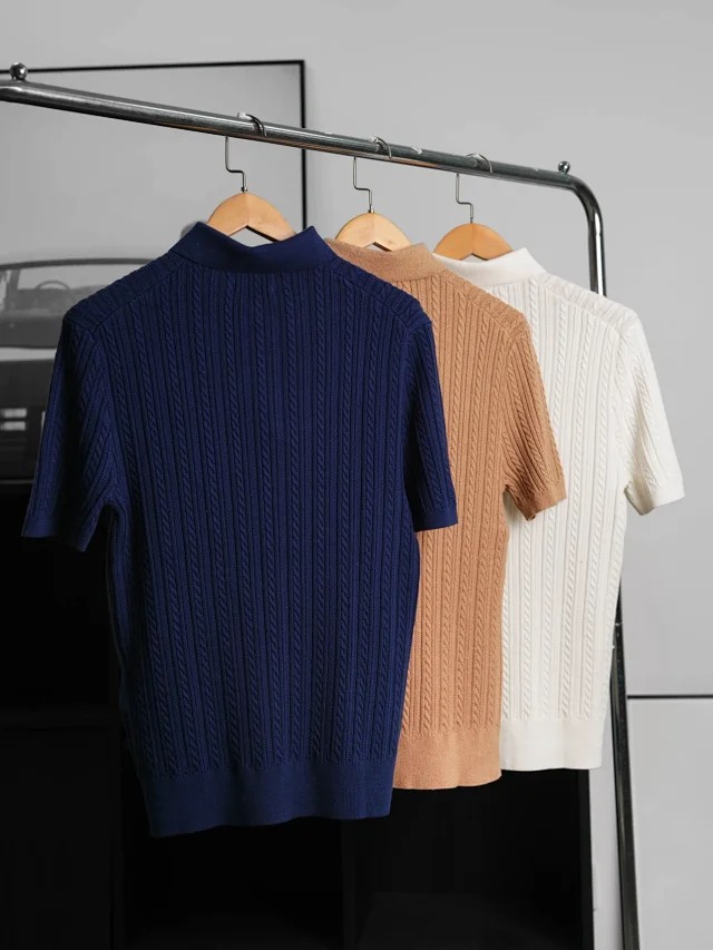 Item ID 9030 Ralph Fried Dough Twists Knitted Embroidered Pony Short Sleeve Pullover Polo Shirt Standard Edition Men's and Women's