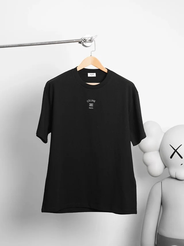 Item ID 9038 CE Embroidery Density 99 Restoration Logo Embroidery Round Neck Hoodie Loose Short Sleeve T-shirt for Men and Women