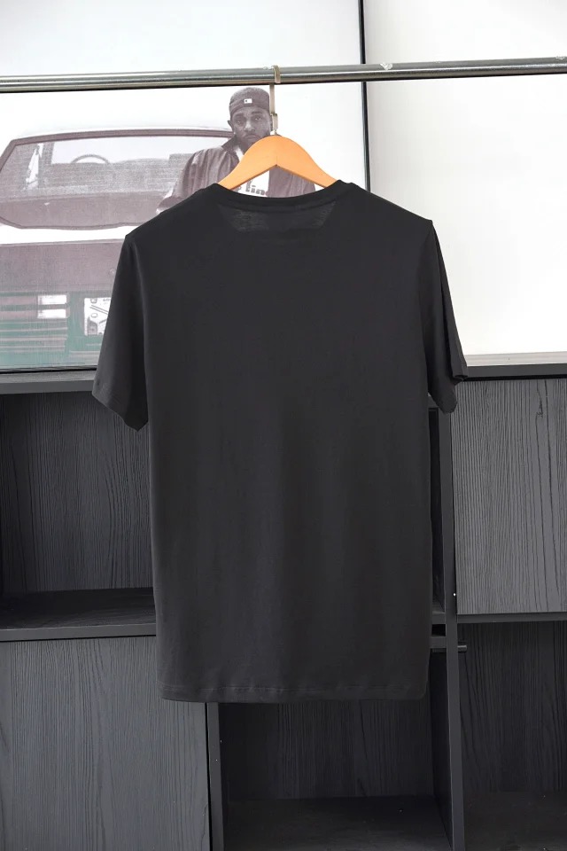 Item ID 9039 Mon basic black and white gray short sleeved custom logo solid color round neck short sleeved 