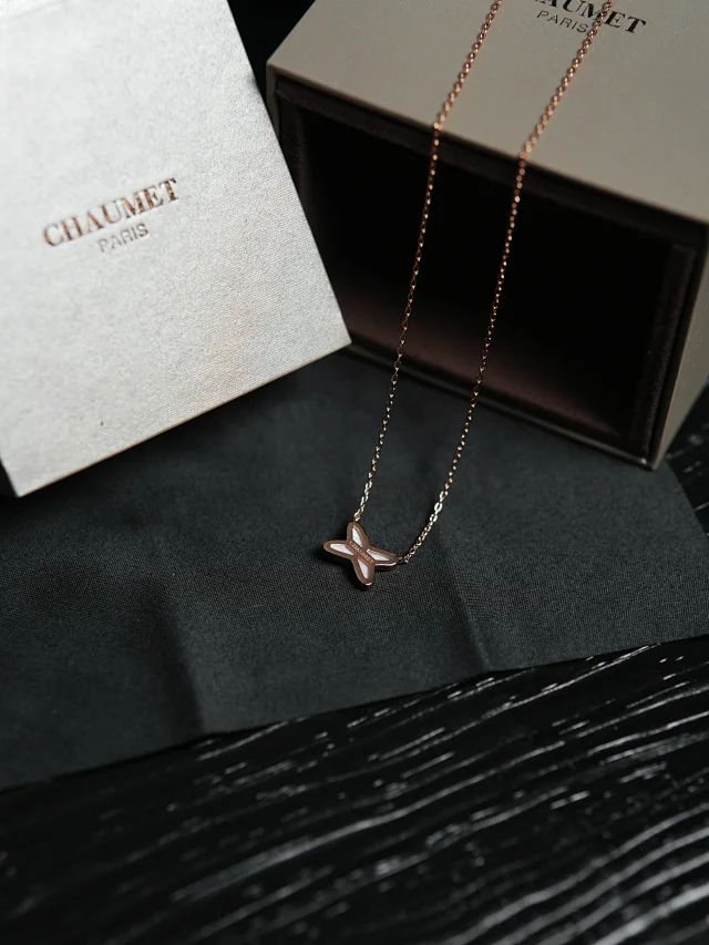 Item ID 9055 Chaumet Beauty - Natural Fritillaria in Paris ➕ Electroplated K Gold LienIs Lifetime Series Necklace for Women, Adjustable