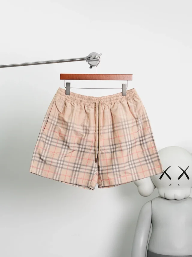 Item ID 9063 BBR Digital Color Spray Customized Gradient Grid Drawstring Swimming Shorts Casual Edition for Men and Women