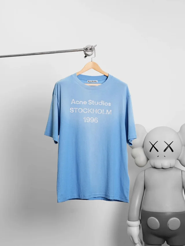 Item ID 9075 Acne Lazy Style 1996 Series Classic Logo Printed Short Slimming T-shirt Unisex